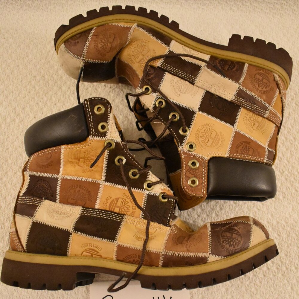 Timberland Brown Patchwork Style Leather Boots Si… - image 2